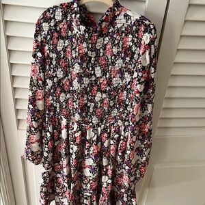 Girls Floral Dress - Black, Pink, Purple